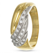 Anello - 18 carati Oro bianco, Oro giallo - 0.16ct. tw. Diamante (Naturale)
