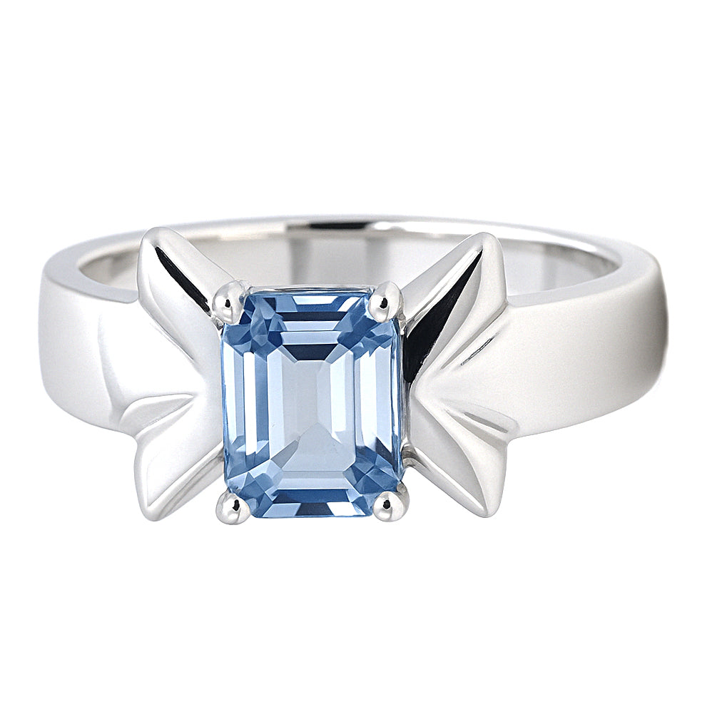 Anello - 18 carati Oro bianco - 0.75ct. tw. Topazio