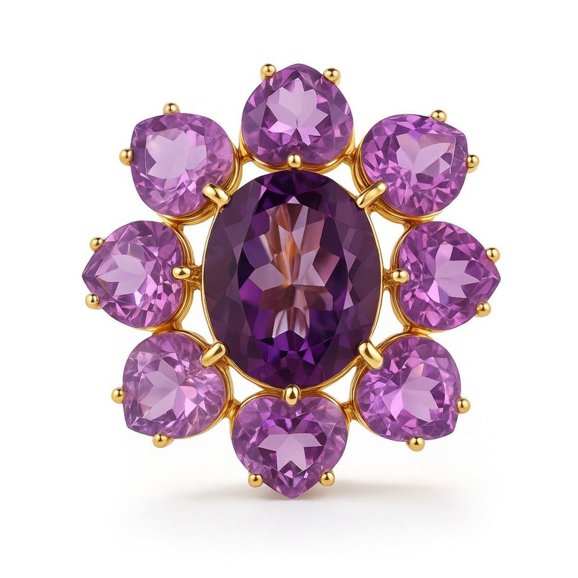 Orecchini - 12 kt Oro giallo - 10.00ct. tw. Ametista