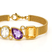 Bracciale - 18 carati Oro giallo, Topazio giallo - Ametista - Acquamarina - Diamanti - 7.58ct. tw.