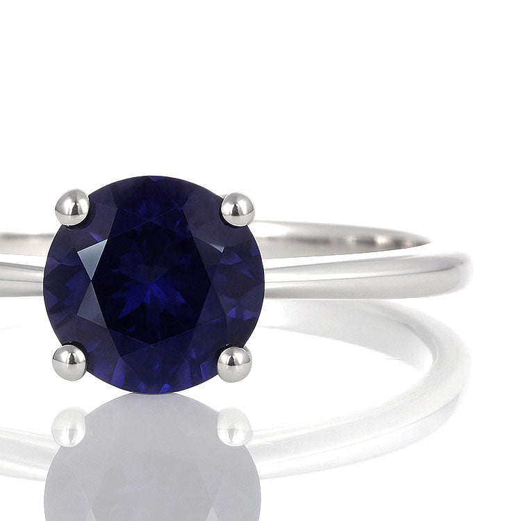 Anello - 18 carati Oro bianco - 1.47ct. tw. Zaffiro