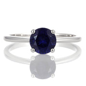 Anello - 18 carati Oro bianco - 1.47ct. tw. Zaffiro