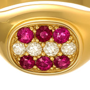 Anello - 18 carati Oro giallo - 0.23ct. tw. Rubino - Diamante