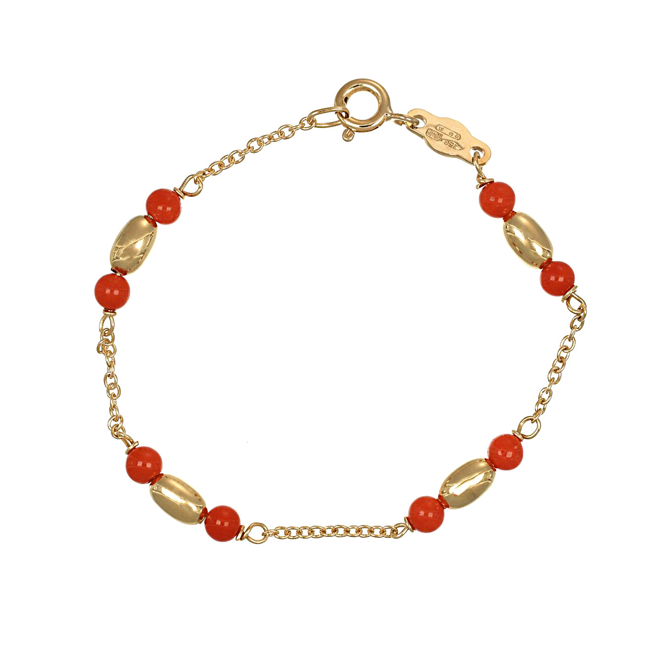 Bracciale - 18 carati Oro giallo Corallo