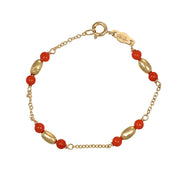 Bracciale - 18 carati Oro giallo Corallo