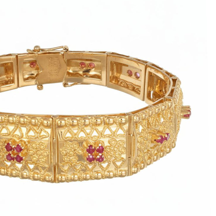 Bracciale - 18 carati Oro giallo - 0.98ct. tw. Rubino