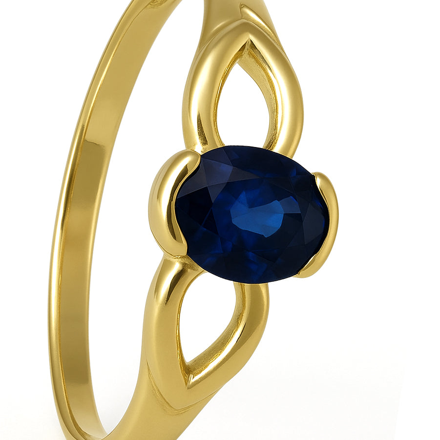 Anello - 18 carati Oro giallo - 0.40ct. tw. Zaffiro