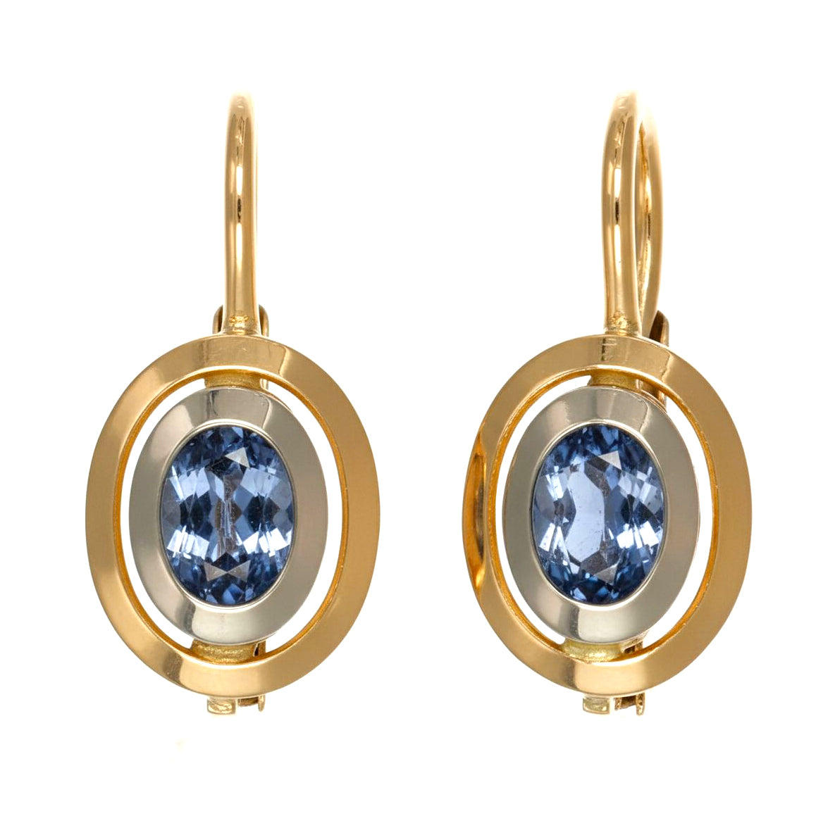 Orecchini - 18 carati Oro giallo, Oro bianco - 0.70ct. tw. Zaffiro