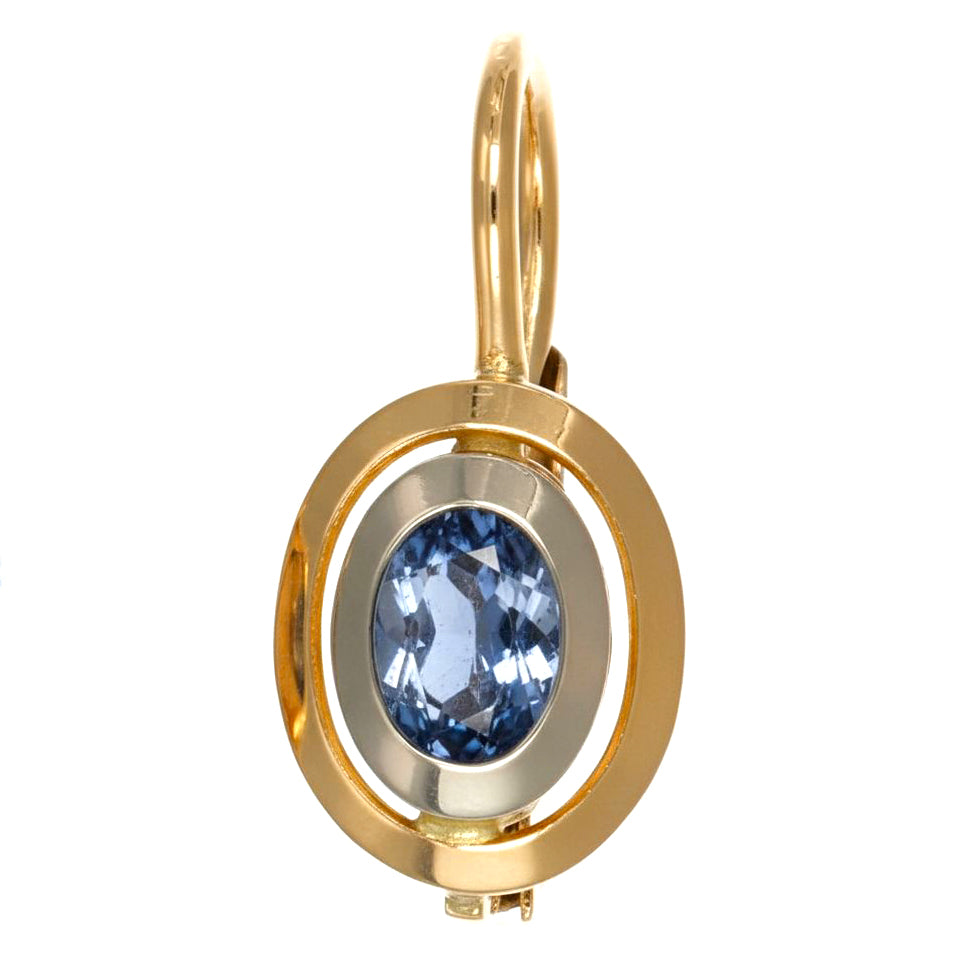 Orecchini - 18 carati Oro giallo, Oro bianco - 0.70ct. tw. Zaffiro