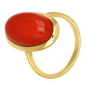 Anello - 18 carati Oro giallo Corallo