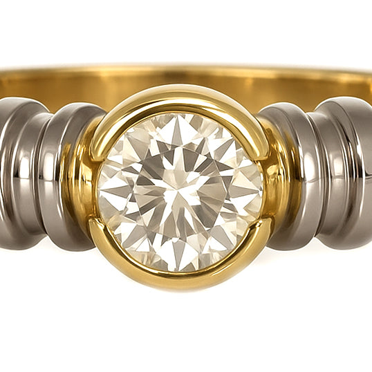 Anello - 18 carati Oro bianco, Oro giallo - 0.47ct. tw. Diamante (Naturale)