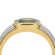 Anello - 18 carati Oro giallo, Oro bianco - 1.25ct. tw. Acquamarina