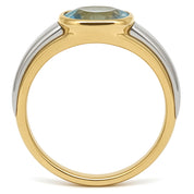 Anello - 18 carati Oro giallo, Oro bianco - 1.25ct. tw. Acquamarina