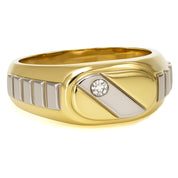 Anello - 18 carati Oro bianco, Oro giallo - 0.025ct. tw. Diamante (Naturale)