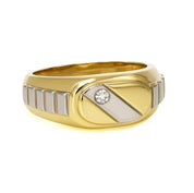 Anello - 18 carati Oro bianco, Oro giallo - 0.025ct. tw. Diamante (Naturale)