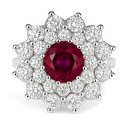 Orecchini - 18 carati Oro bianco - 1.30ct. tw. Rubino - Diamante