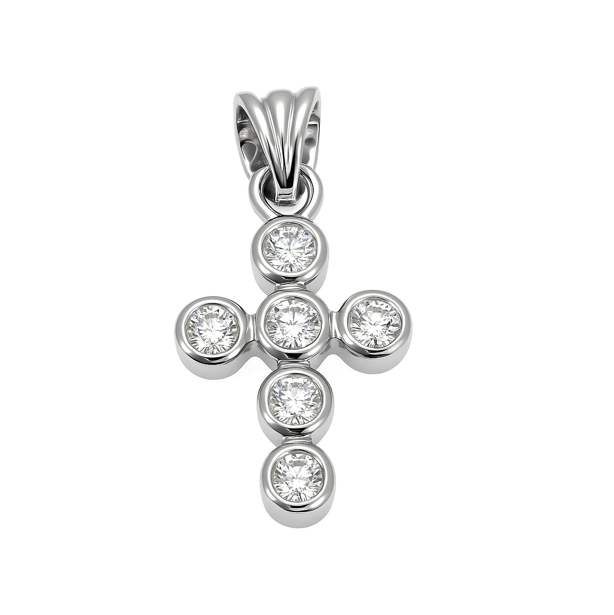 Ciondolo - 18 carati Oro bianco - 0.12ct. tw. Diamante (Naturale)