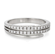 Anello - 18 carati Oro bianco - 0.15ct. tw. Diamante (Naturale)