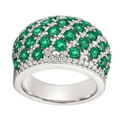 Anello - 18 carati Oro giallo - 1.41ct. tw. Smeraldo - Diamante