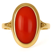 Anello - 18 carati Oro giallo Corallo