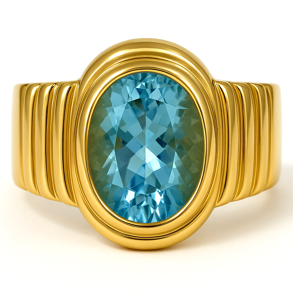 Anello - 18 carati Oro giallo - 5.00ct. tw. Topazio