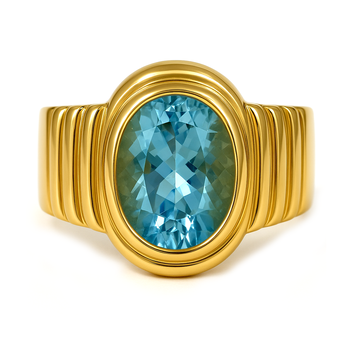 Anello - 18 carati Oro giallo - 5.00ct. tw. Topazio