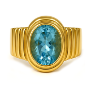 Anello - 18 carati Oro giallo - 5.00ct. tw. Topazio