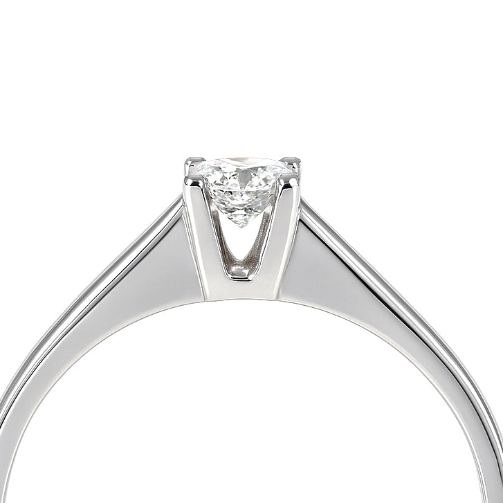 Anello - 18 carati Oro bianco - 0.10ct. tw. Diamante (Naturale)