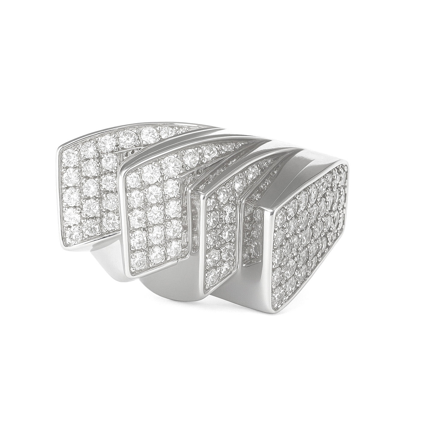 Anello - 18 carati Oro bianco - 0.84ct. tw. Diamante (Naturale)