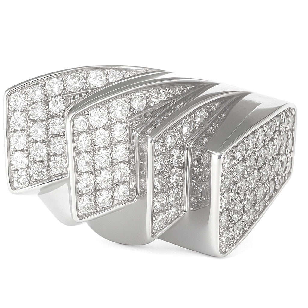 Anello - 18 carati Oro bianco - 0.84ct. tw. Diamante (Naturale)