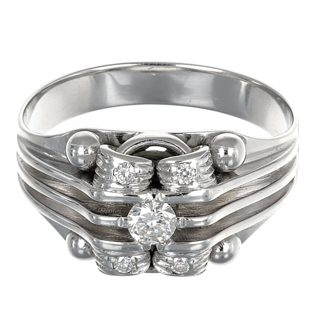 Anello - 18 carati Oro bianco - 0.20ct. tw. Diamante (Naturale)