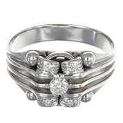 Anello - 18 carati Oro bianco - 0.20ct. tw. Diamante (Naturale)