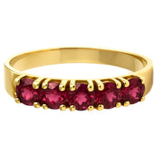 Anello - 18 carati Oro giallo - 0.60ct. tw. Rubino