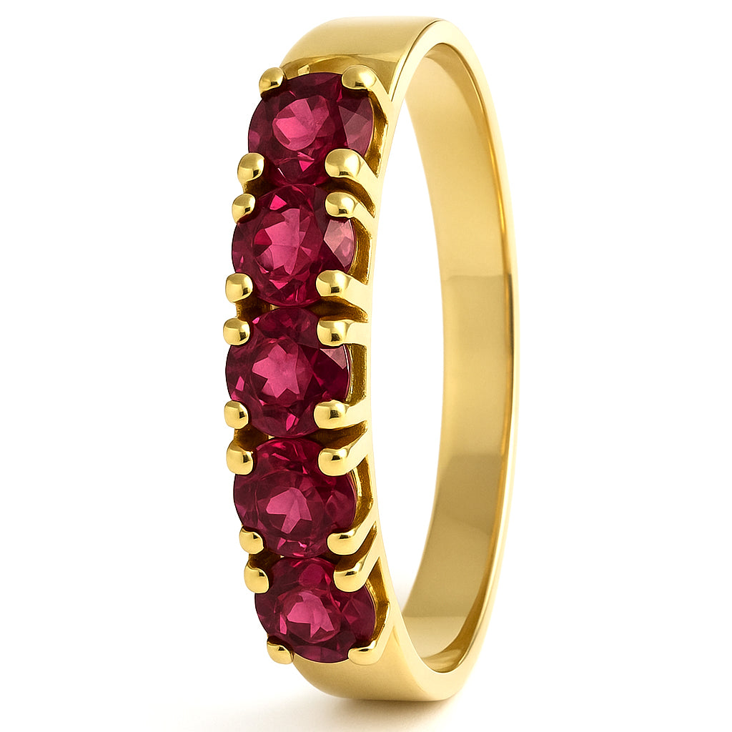 Anello - 18 carati Oro giallo - 0.60ct. tw. Rubino