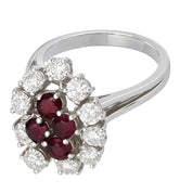 Anello - 18 carati Oro bianco - 1.46ct. tw. Rubino - Diamante