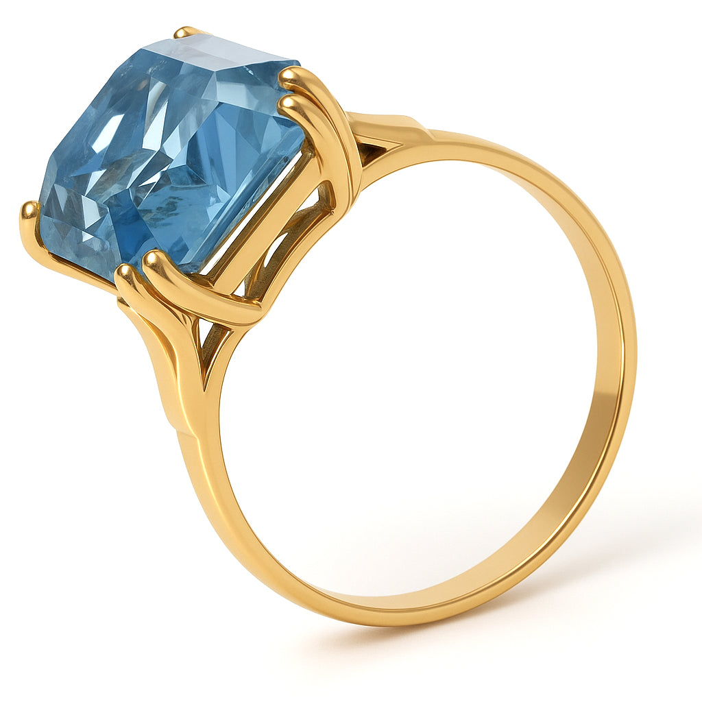 Anello - 18 carati Oro giallo - 9.70ct. tw. Topazio