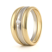 Anello - 18 carati Oro giallo - 0.10ct. tw. Diamante (Naturale)