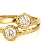 Anello - 18 carati Oro giallo - 0.44ct. tw. Diamante (Naturale)