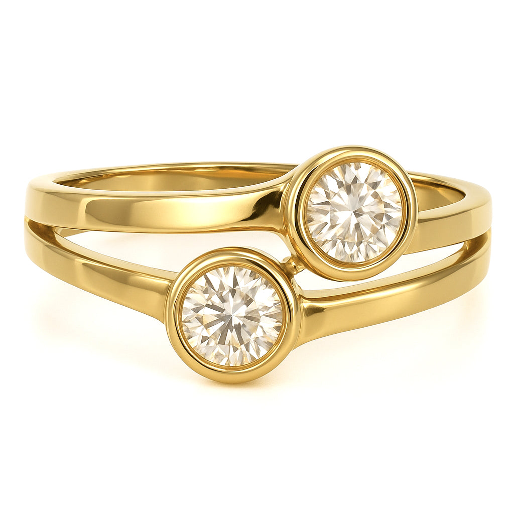 Anello - 18 carati Oro giallo - 0.44ct. tw. Diamante (Naturale)