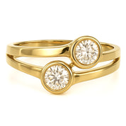 Anello - 18 carati Oro giallo - 0.44ct. tw. Diamante (Naturale)