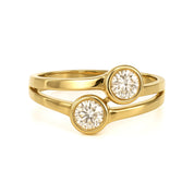 Anello - 18 carati Oro giallo - 0.44ct. tw. Diamante (Naturale)