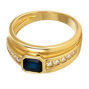 Anello - 18 carati Oro giallo - 0.61ct. tw. Zaffiro - Diamante