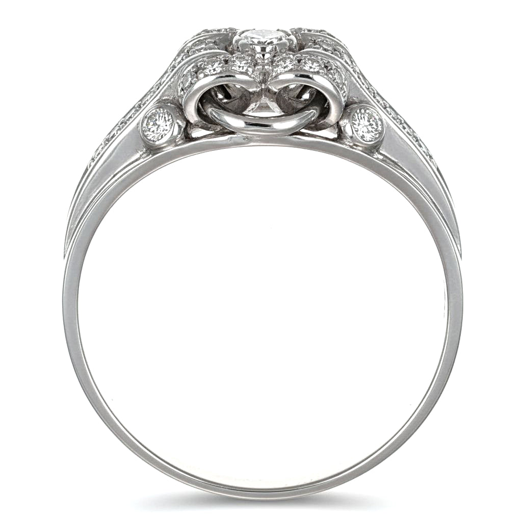 Anello - 18 carati Oro bianco - 0.20ct. tw. Diamante (Naturale)