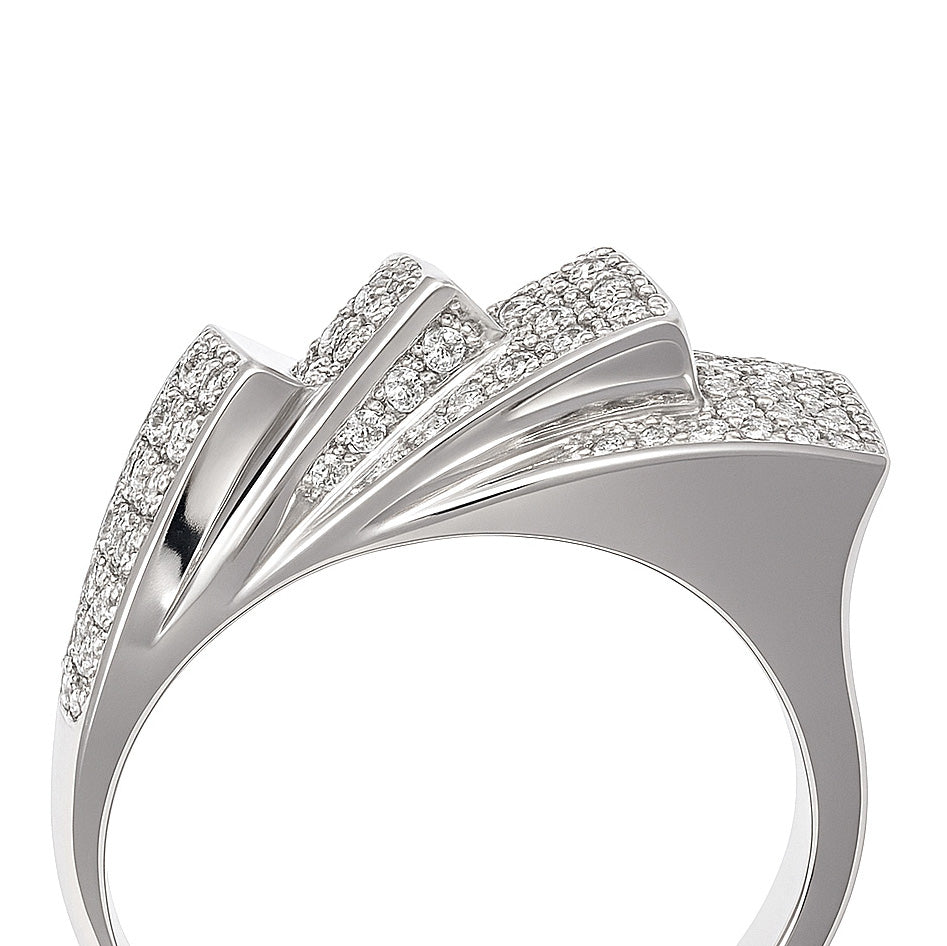 Anello - 18 carati Oro bianco - 0.84ct. tw. Diamante (Naturale)