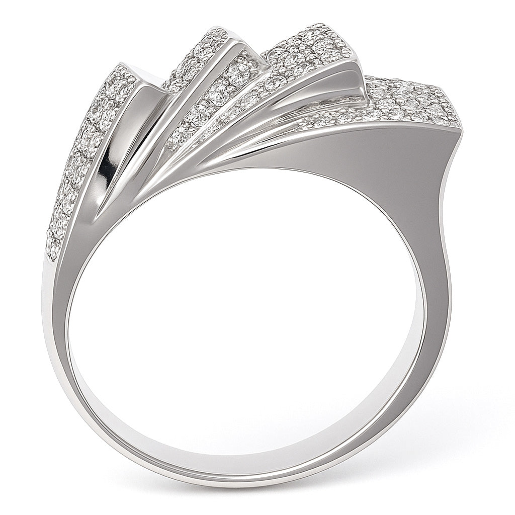 Anello - 18 carati Oro bianco - 0.84ct. tw. Diamante (Naturale)