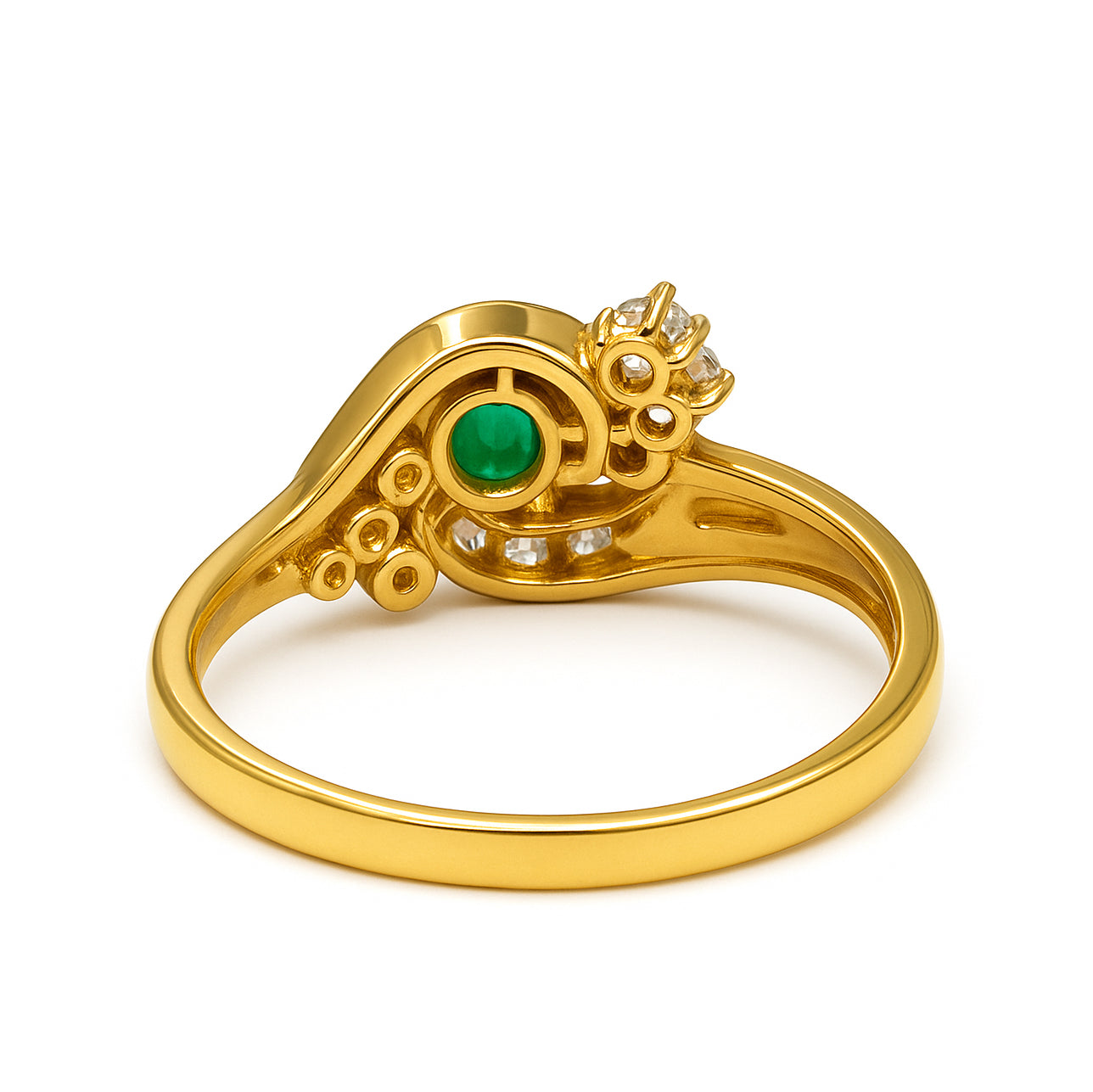 Anello - 18 carati Oro giallo - 0.65ct. tw. Smeraldo - Diamante