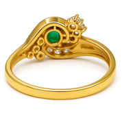 Anello - 18 carati Oro giallo - 0.65ct. tw. Smeraldo - Diamante