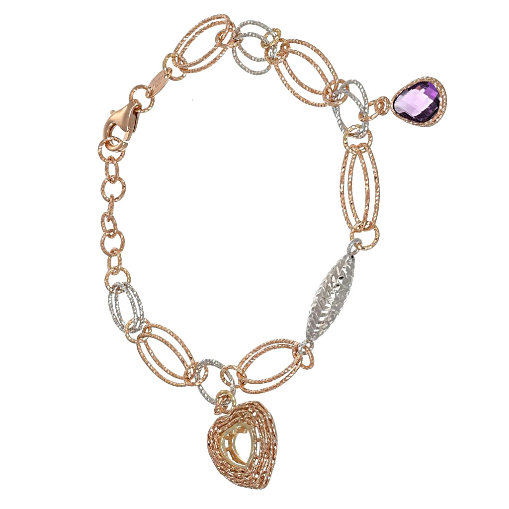 Bracciale - 18 carati Oro giallo, Oro bianco - 0.90ct. tw. Ametista