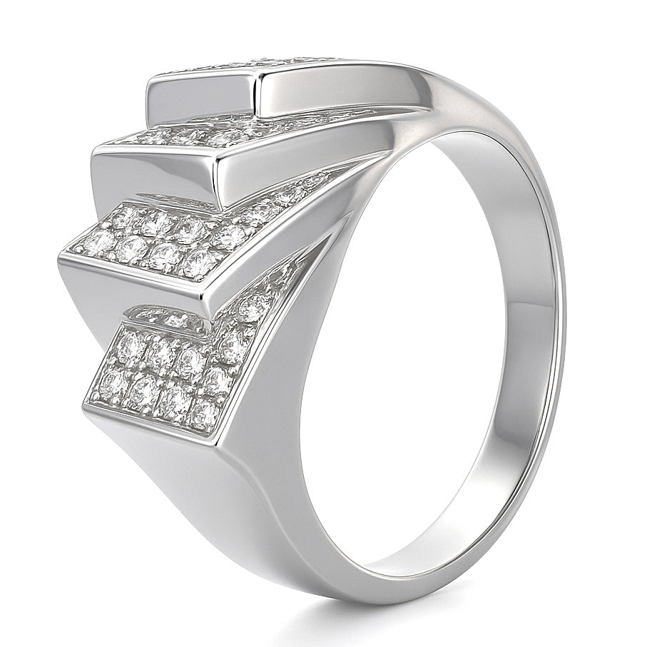 Anello - 18 carati Oro bianco - 0.84ct. tw. Diamante (Naturale)