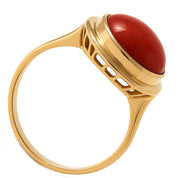 Anello - 18 carati Oro giallo Corallo